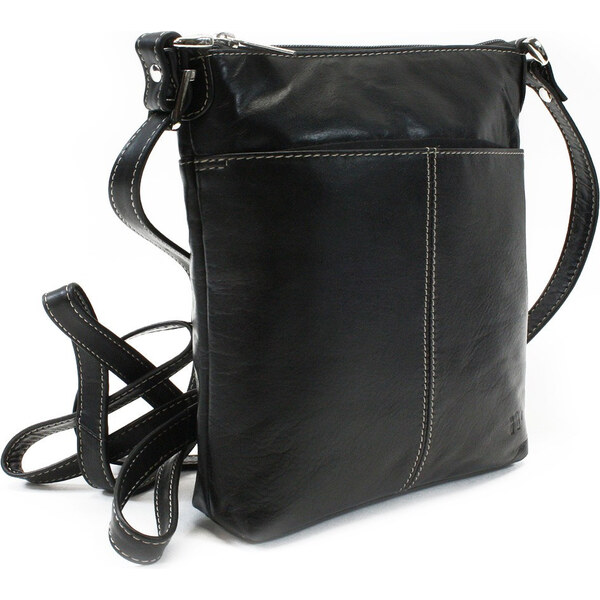 Arwel Čierna kožená zipsová crossbody kabelka 212-3013-60 NAP 66089638