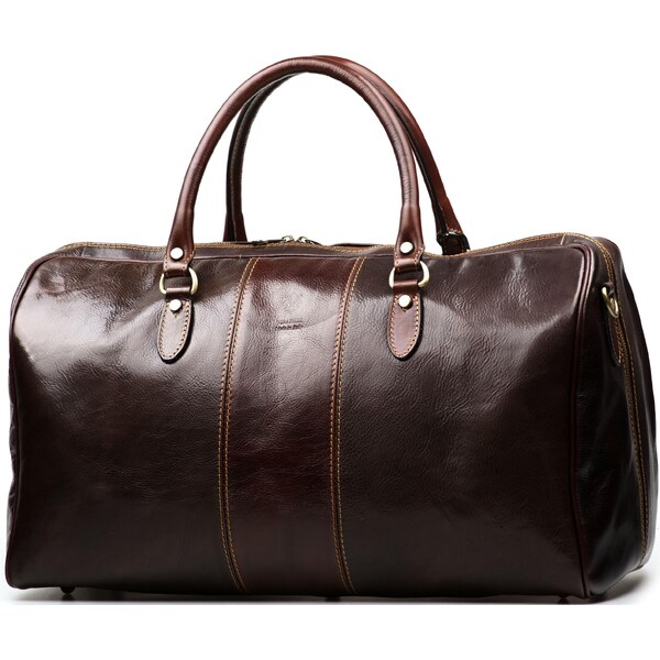 Blaire Kožená cestovná taška Josslyn tmavo hnedá 64988387