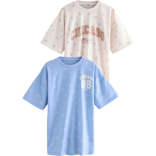 Next Nočná košieľka svetlobéžová / modrá / hnedá / biela 66090918