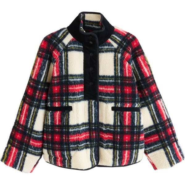 Next Flisová bunda citrónová / krvavo červená / čierna / biela 66090971