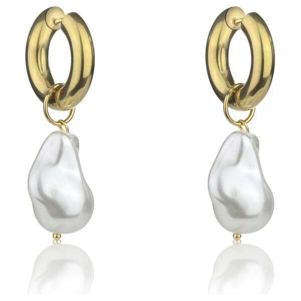 Marc Malone Elegantné pozlátené náušnice 2v1 s perlou Mira MCE24016G 66592845