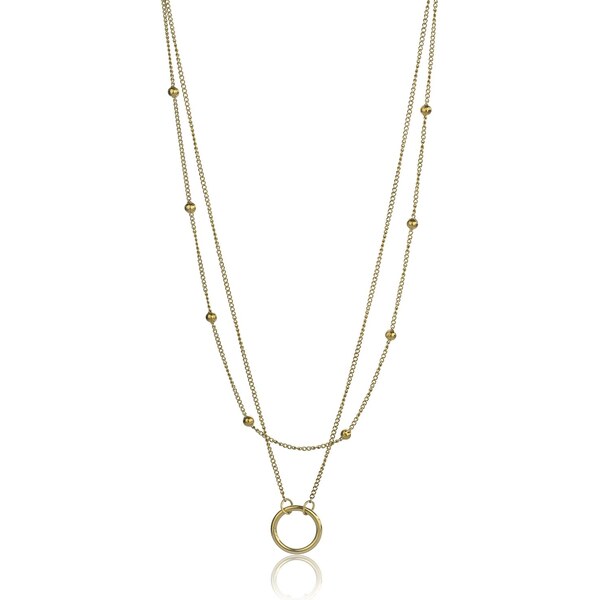 Emily Westwood Štýlový dvojitý náhrdelník z pozlátenej ocele Lyric 66591986