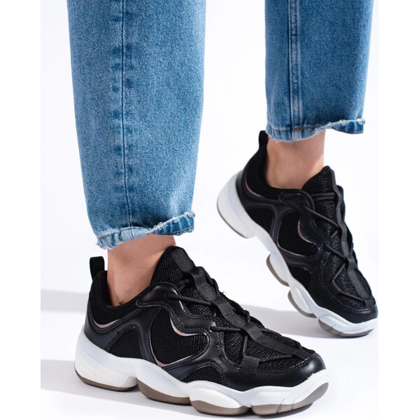 SHELOVET ŠTÝLOVÉ ČIERNE SNEAKERSY K2018102NE 66145804