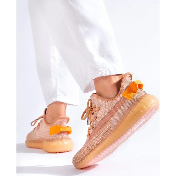 SHELOVET ORANŽOVÉ TEXTILNÉ SNEAKERSY NA PLATFORME BL219KH 66145936
