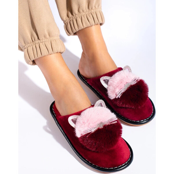 SHELOVET VÍNOVÉ PAPUČE S KAMIENKAMI XC-2R 66146035