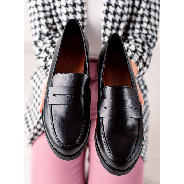 SHELOVET KLASICKÉ ČIERNE MOKASÍNY 210025B 66146206