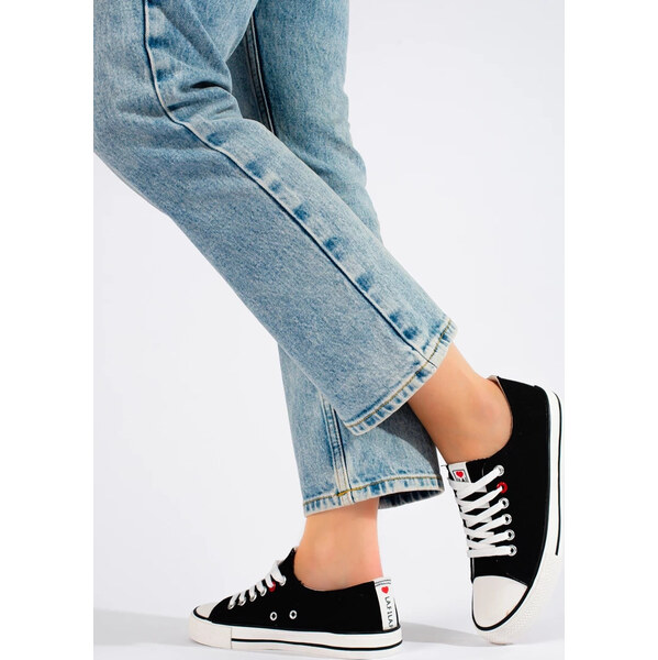 SHELOVET ČIERNE PLÁTENÉ TENISKY 280055B 66146580