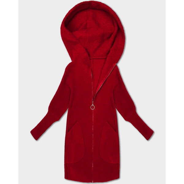 MADE IN ITALY Červená bunda z alpaky s kapucňou (19905.1) 66095199