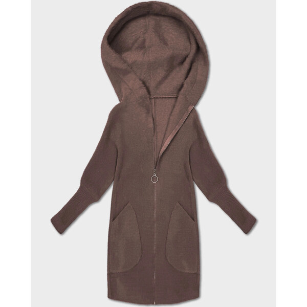 MADE IN ITALY Bunda z alpaky v mliečnej čokoláde s kapucňou (19905.1) 66095201