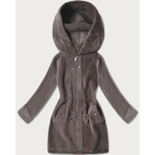 MHM Bunda z kakaovej vlny alpaka s kapucňou (W214#) 66095340