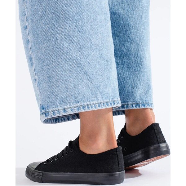 SHELOVET KLASICKÉ ČIERNE TENISKY LD8A07B/B 66147226