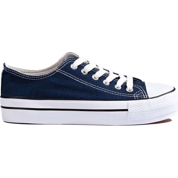 SHELOVET Tmavomodré dámske plátené tenisky XL33D.BL 66148556