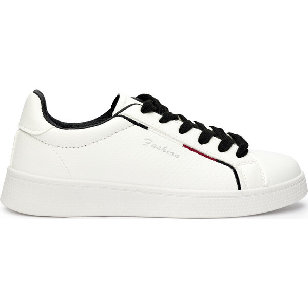 SHELOVET Biele klasické dámske tenisky s čiernymi šnúrkami A55W/B 66148583