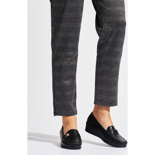 SHELOVET Čierne dámske mokasíny so sponou JU057B 66148750