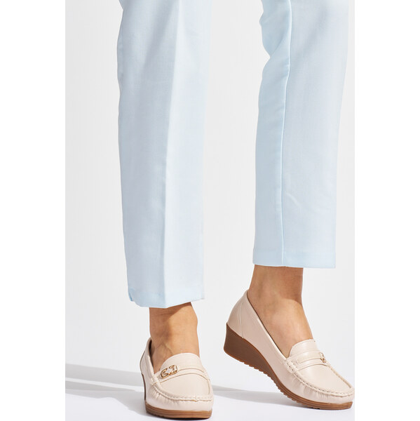 SHELOVET Béžové dámske mokasíny so sponou JU057BE 66148751