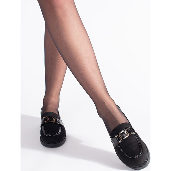 SHELOVET Lakované dámske mokasíny so sponou - béžová GD-FL740B 66148759