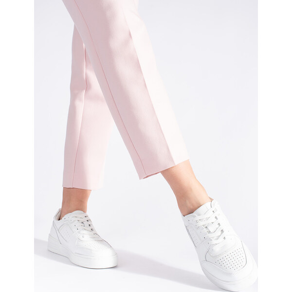 SHELOVET Biele sneakersy na platforme 23707W 66148778