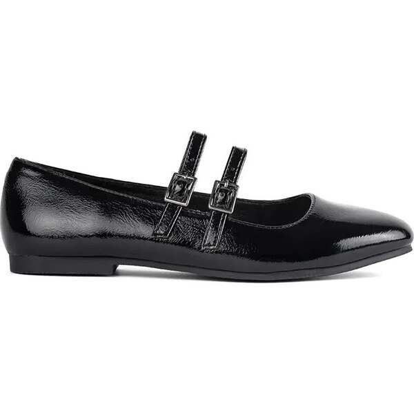 SHELOVET Čierne lakované baleríny so zapínaním GD-XR-393B 66148809