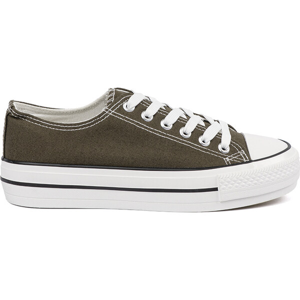 SHELOVET Tmavozelené dámske plátené tenisky 777-1DK.GR 66149731