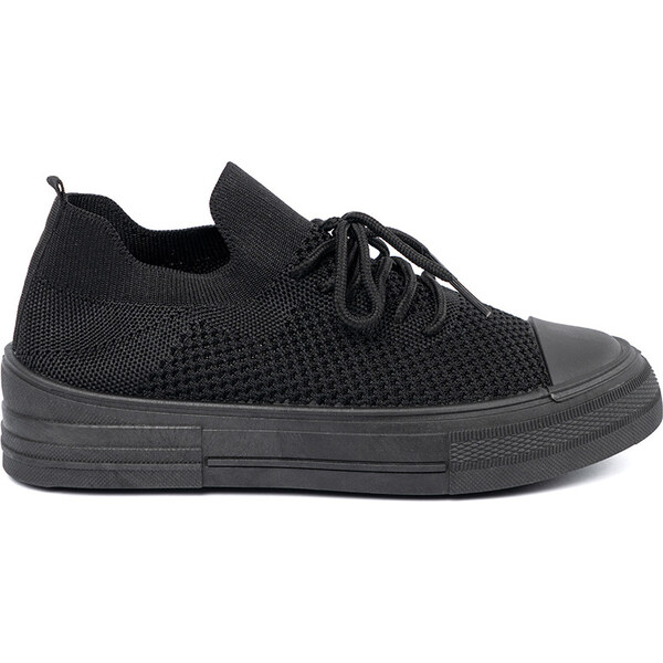 SHELOVET Čierne dámske tenisky so slip-on zvrškom a šnurovaním TA-226B 66149748