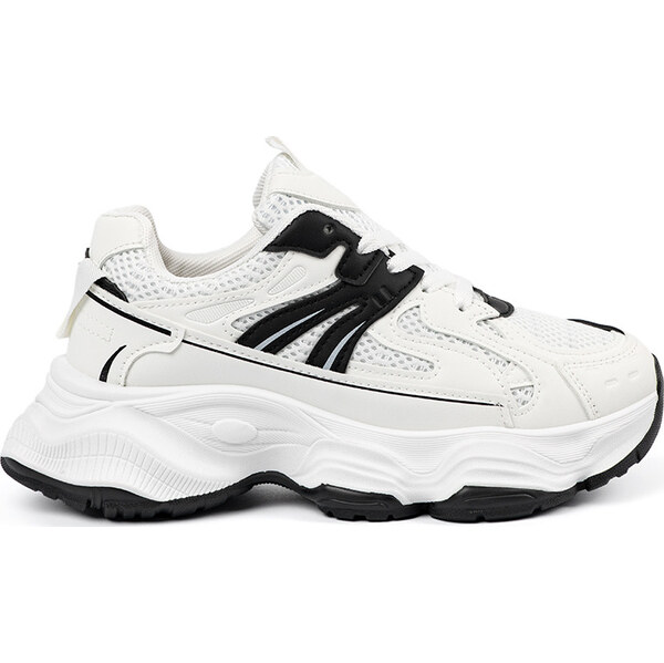 SHELOVET Bielo-čierne dámske sneakersy na hrubej podrážke 88218W 66149734