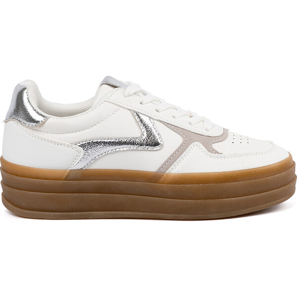 SHELOVET Dámske biele sneakersy so striebornými vsadkami 6486S 66149749