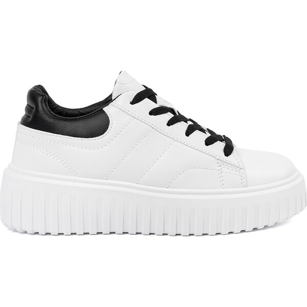 SHELOVET Biele dámske tenisky na platforme s čiernymi detailmi YY-111W 66149752