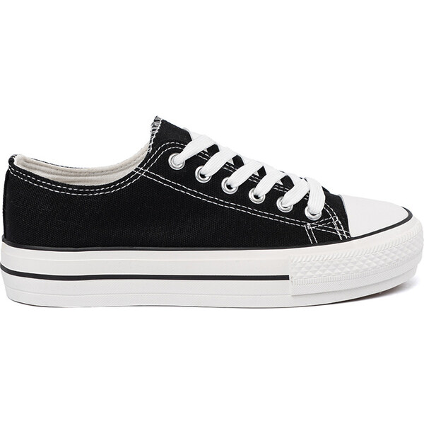 SHELOVET Čierne dámske plátené tenisky 777-1B/B 66149762