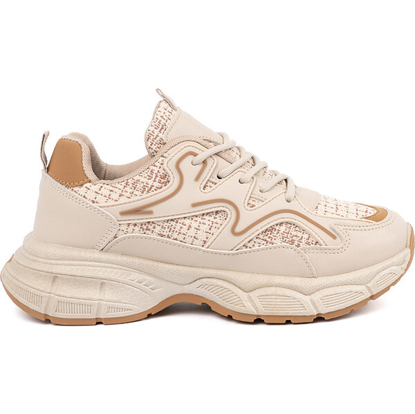 SHELOVET Dámske svetlobéžové sneakersy na platforme 23026BE 66149871