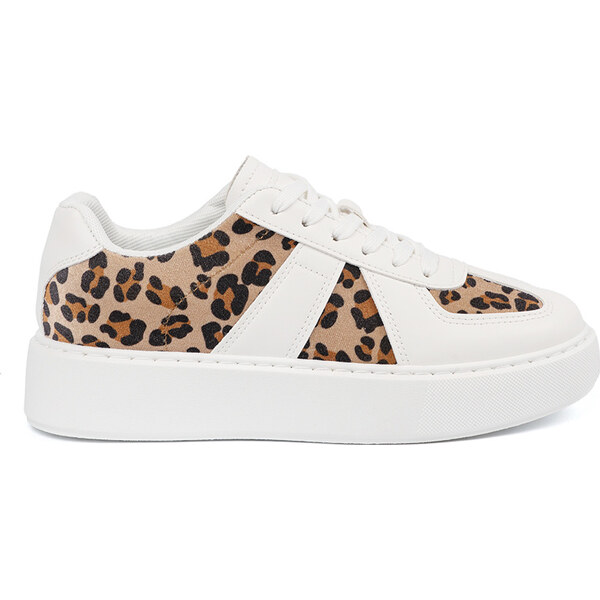 SHELOVET Biele dámske sneakersy s leopardými vsadkami NN622W 66149882