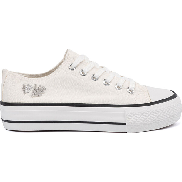 SHELOVET Biele dámske tenisky na platforme s nápisom Love WX-118W 66149959