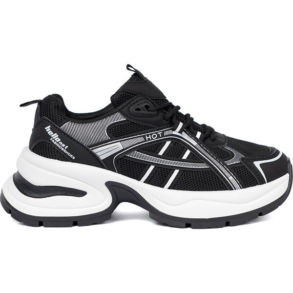 SHELOVET Čierne dámske sneakersy s robustnou bielou podrážkou YY-26A/B 66149985