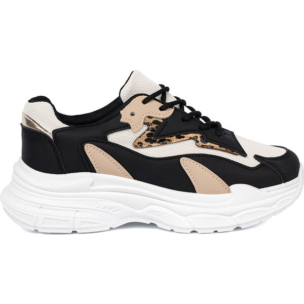 SHELOVET Čierno-béžové dámske sneakersy s hrubou podrážkou 1193B 66149987