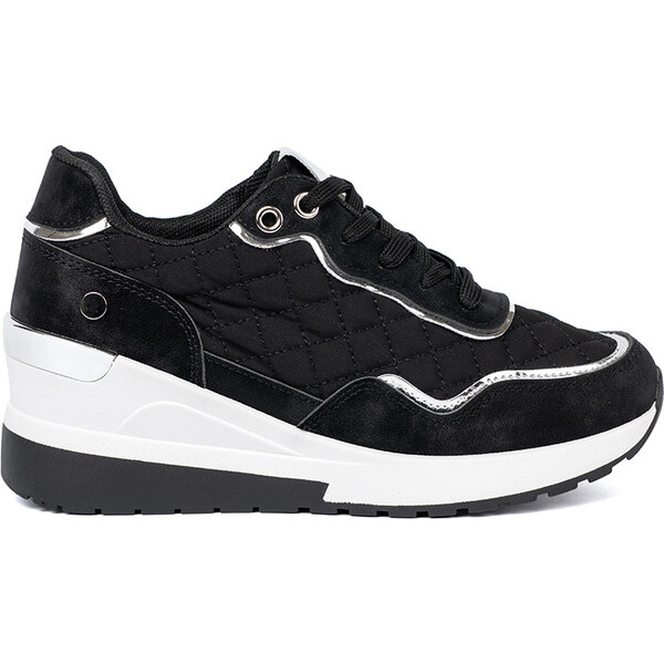 SHELOVET Čierne dámske tenisky na kline s prešívaním A-75/B 66149984