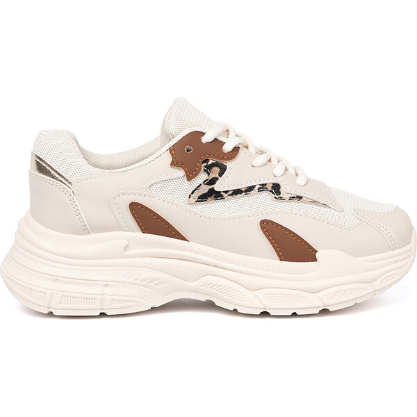 SHELOVET Béžové dámske sneakersy s hrubou podrážkou 1193BE 66149988