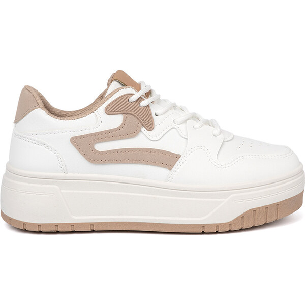 SHELOVET Bielo-béžové dámske sneakersy na platforme 1W-N3W 66150001