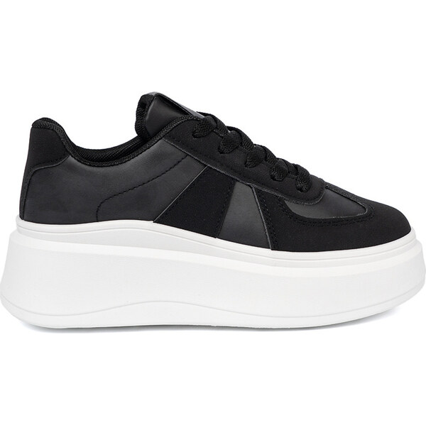 SHELOVET Klasické čierne dámske sneakersy na hrubej podrážke 9753B 66150020