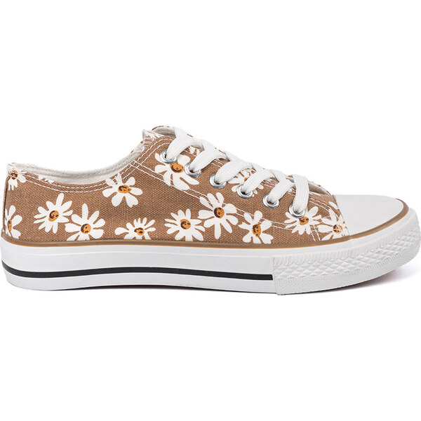 SHELOVET Béžové dámske kvetované tenisky YL-79KH 66150019