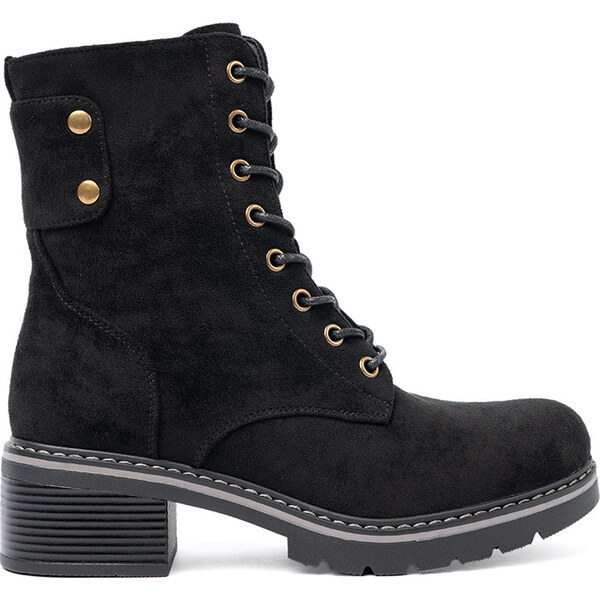 SHELOVET Čierne dámske šnurovacie workery s hrubou podrážkou HL227-9B 66150036