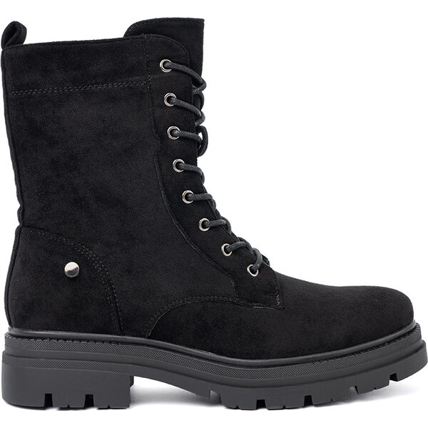 SHELOVET Čierne dámske šnurovacie workery na hrubej podrážke 1986-1B 66150112