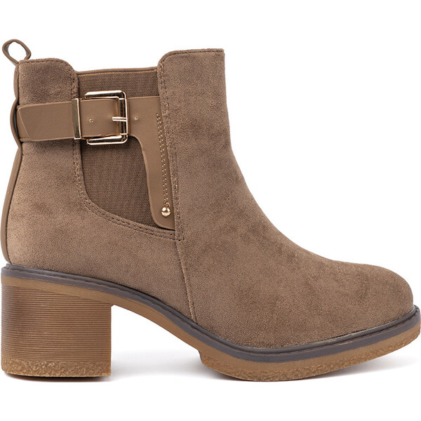 SHELOVET Štýlové dámske béžové členkové topánky na pohodlnom podpätku, 66150115