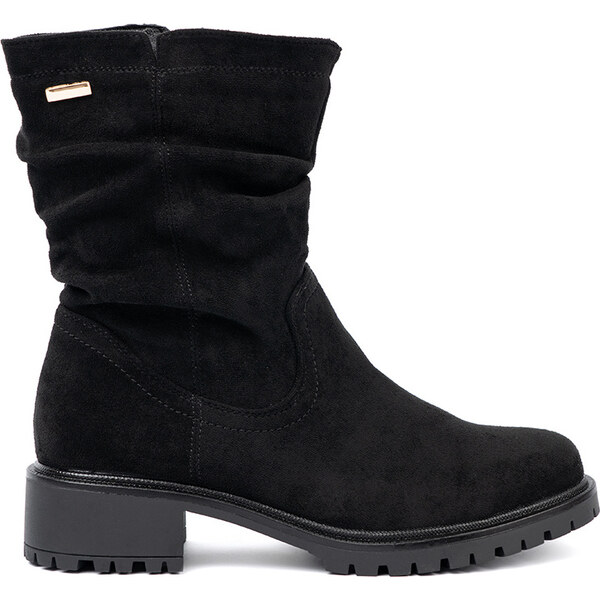 SHELOVET Čierne dámske čižmy s vrásneným zvrškom na zips SA6227B 66150276