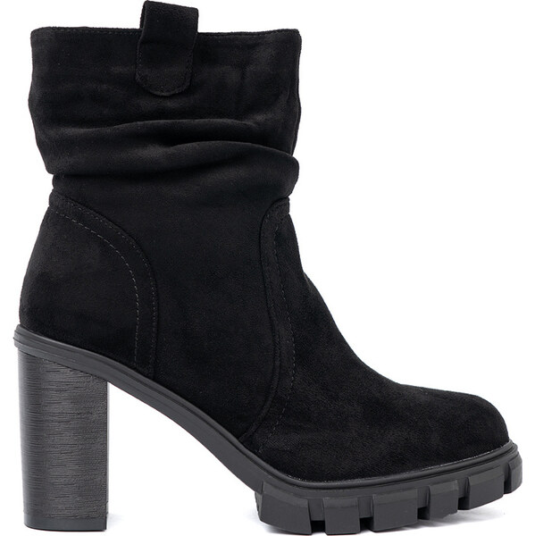 SHELOVET Štýlové dámske čierne členkové topánky s vrásneným zvrškom, 66150121