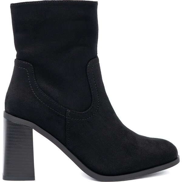 SHELOVET Čierne dámske členkové topánky na podpätku, podpätok 8,5 cm 66150274