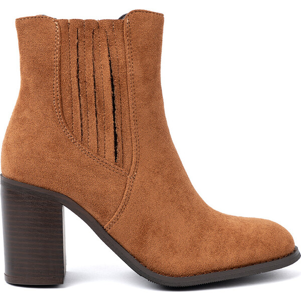 SHELOVET Karamelové dámske členkové topánky na stĺpiku, podpätok 8 cm 66150367