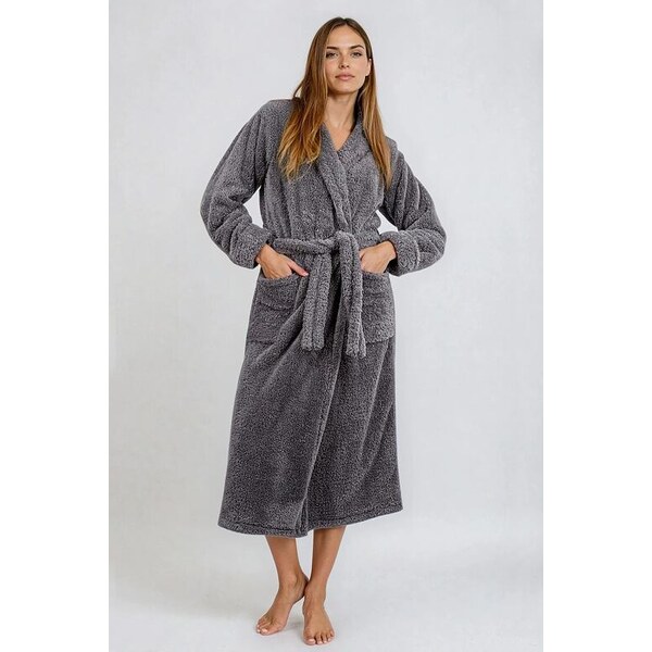 DKaren Dlhý huňatý župan Eliza sivý 63762180