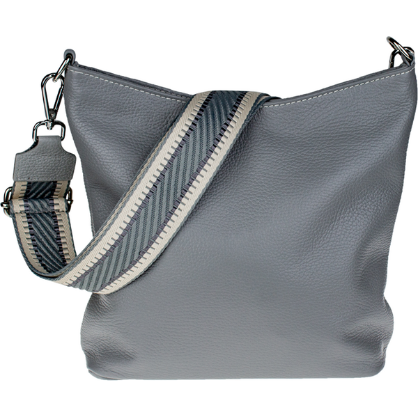 Sivá kožená talianska crossbody kabelka Amalia Grigia I NovaKabelka.sk 66096362