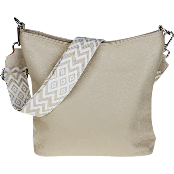 Béžová kožená talianska crossbody kabelka Amalia Beige I NovaKabelka 66096360