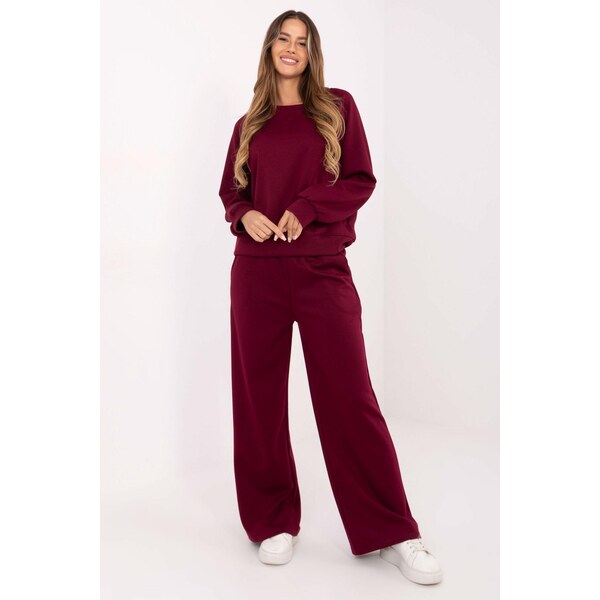 MladaModa Tepláková súprava bez kapucne model 100115 bordová 66096578