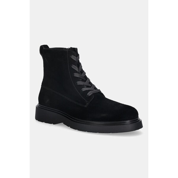 Semišové topánky Calvin Klein COMBAT ESS LACE UP ZIP BOOT SU 65323447
